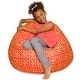 preview thumbnail 32 of 193, Kids Bean Bag Chair, Big Comfy Chair - Machine Washable Cover 38 Inch Large - Pattern Scrolls Red and Yellow