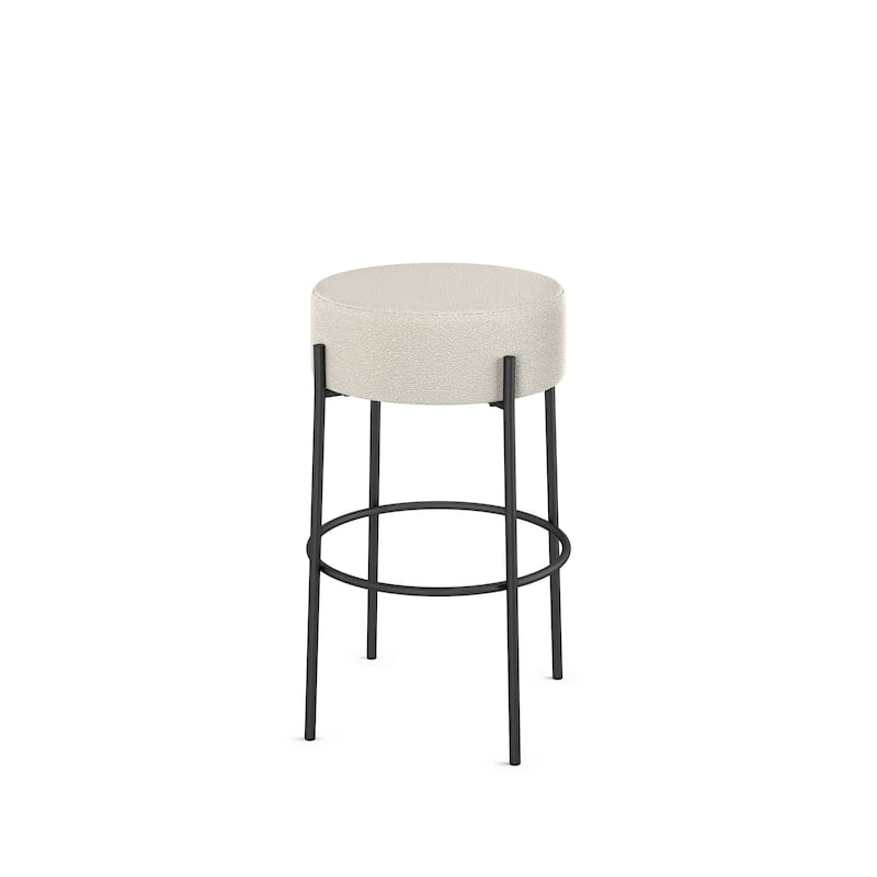 Amisco Clovis Counter and Bar Stool - Cream Boucle Polyester / Black Metal - Bar Height