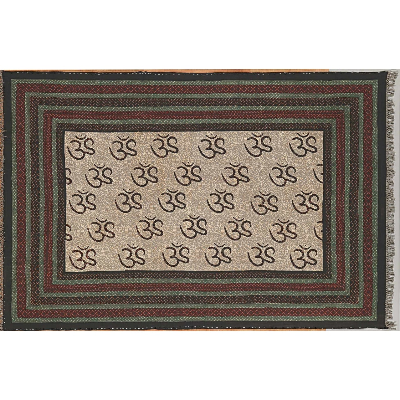 Shop Handmade Heavy Cotton Om Print Tapestry Throw Tablecloth Yoga
