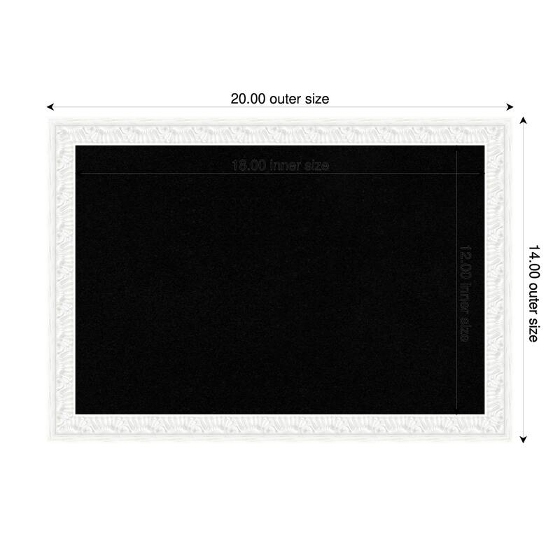 Bethany White Wood Framed Cork Board - Bulletin Board, Organization Board, Pin Board - Black - 20 x 14 in