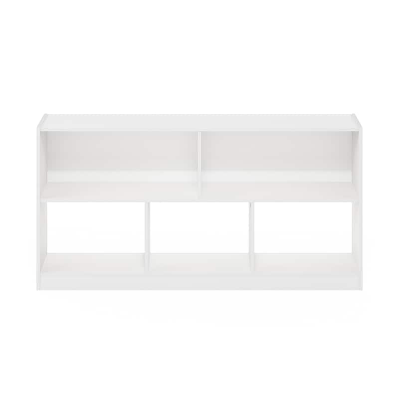 23.62 in. Tall White Wood 5-Shelf Bookcase