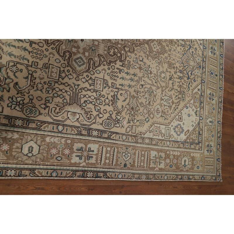 Tabriz Vintage Persian Area Rug Hand-Knotted Wool Carpet - 6'5" x 9'5"