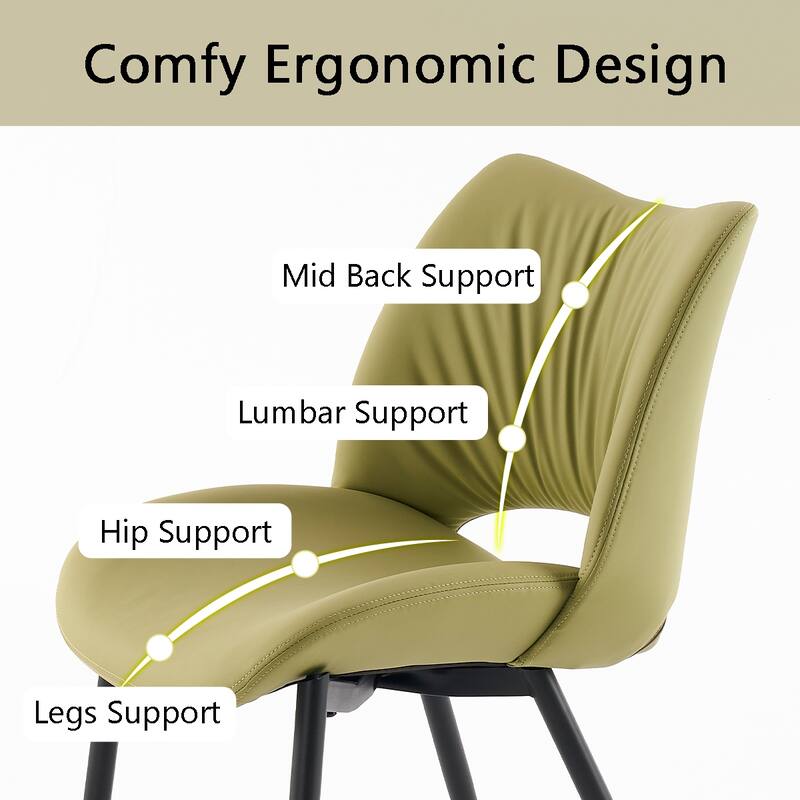 Modern PU Leather Dining Chairs Set of 2, Upholstered Kitchen Chairs