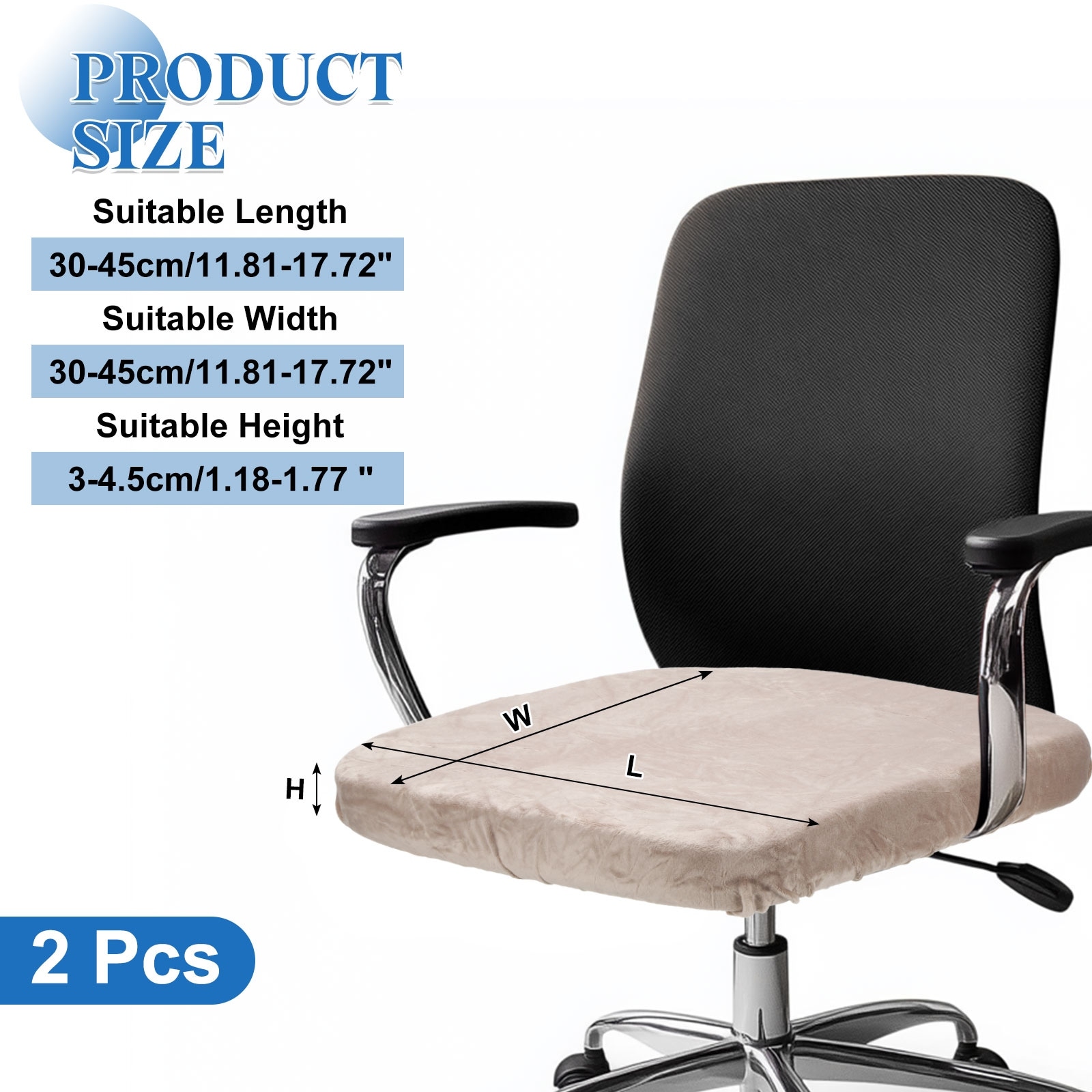 Office Chair Cover, Stretchable Soft Rotating Chair Slipcover Washable Desk Computer Seat Cover Protector for Office
