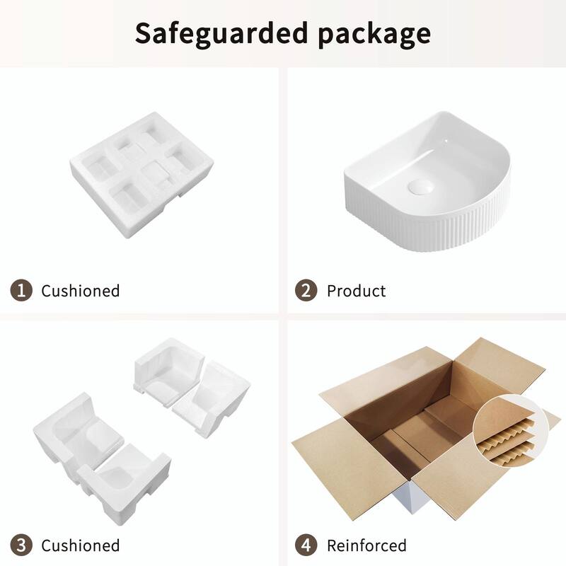 Rectangle Vessel Sink for Bathrooms - Modern Small Above Counter Ceramic Sink Bowl