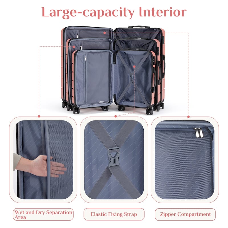 Carry on Luggage Hard Shell Lightweight Expandable Rolling Suitcase with Spinner Wheels TSA Lock and Retractable Handle