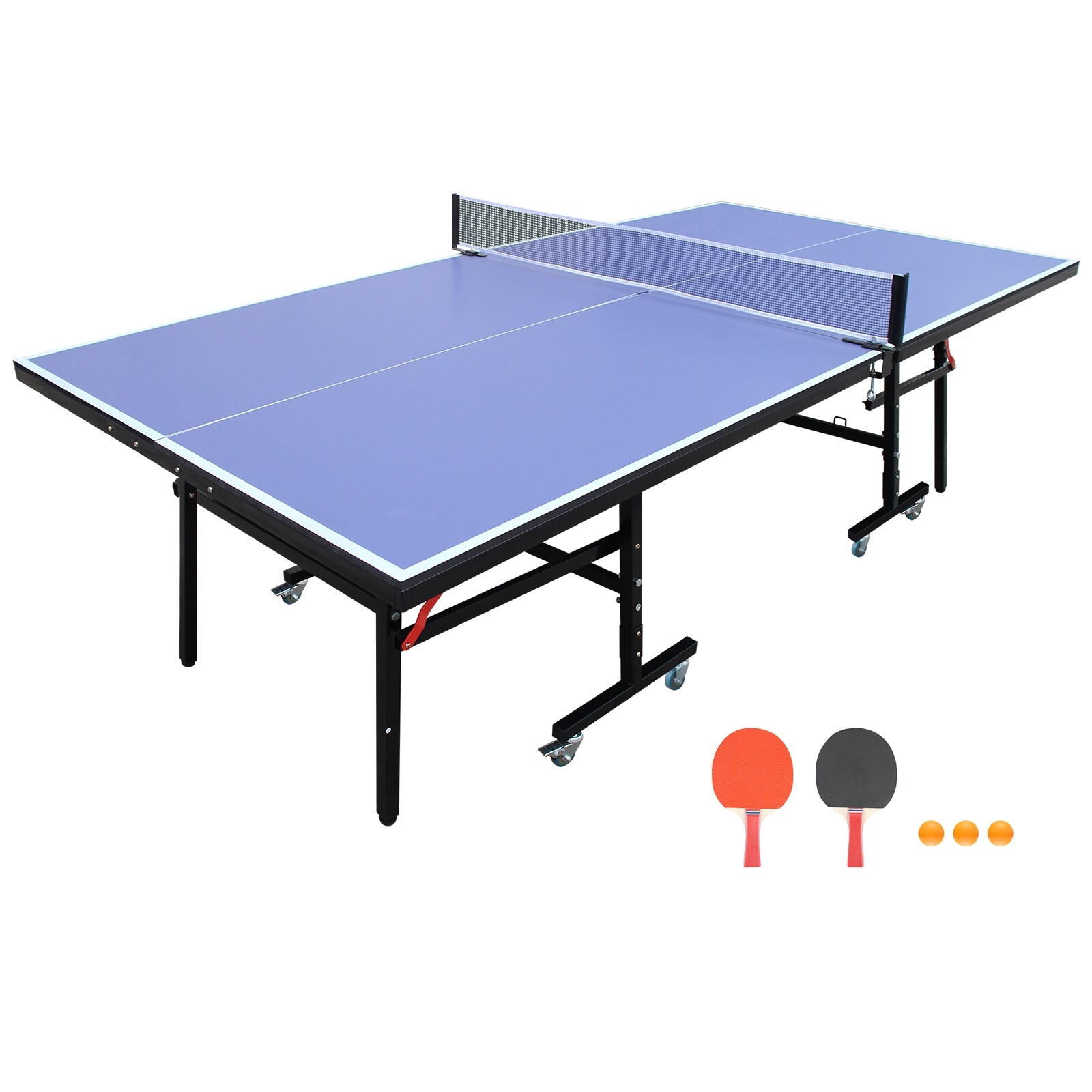 Foldable Ping Pong Table - 6ft Portable Table Tennis Set With Paddles, Balls & Net