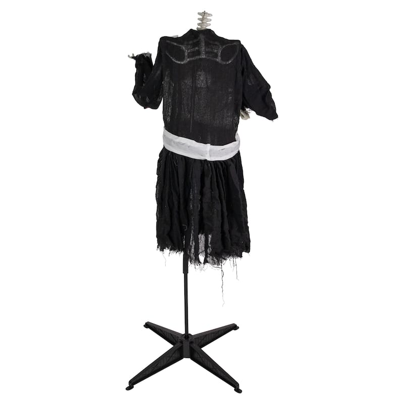 57" Animated LED Head-In-Hand Skeleton Maid Halloween Decoration