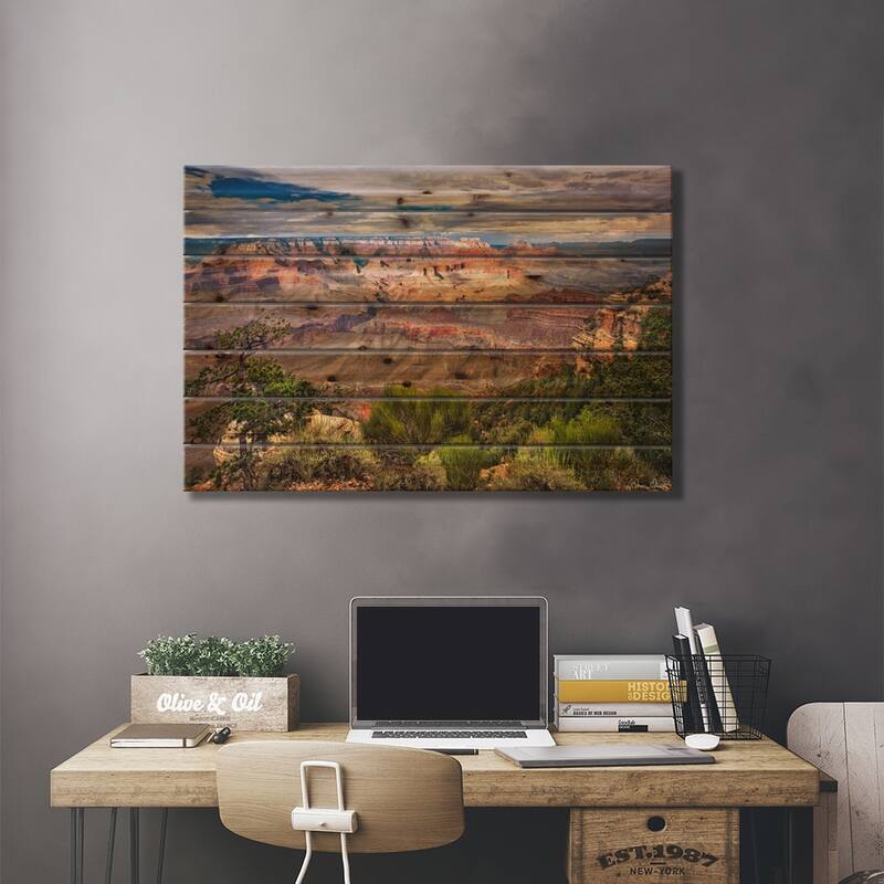 Canyon View VI Print On Wood by David Drost - Multi-Color