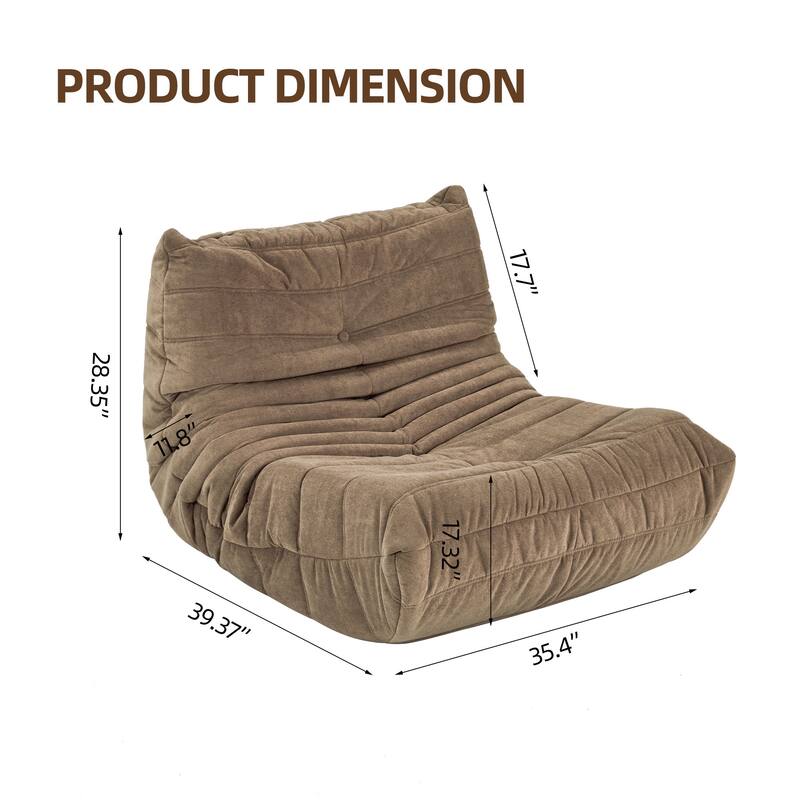 Bean Bag Chair,Lazy Floor Sofa Couch with Pocket