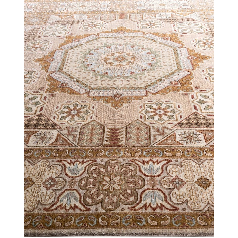 Ikat One-of-a-Kind Hand-Knotted Area Rug - Brown, 8' 0" x 10' 4" - 8' 0" x 10' 4"