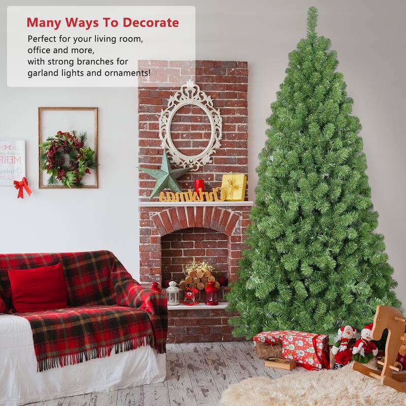 Christmas Tree with Memory Wire,Hinged Artificial PVC Tree,Easy Setup Green Xmas Tree for Indoor Holiday Decoration