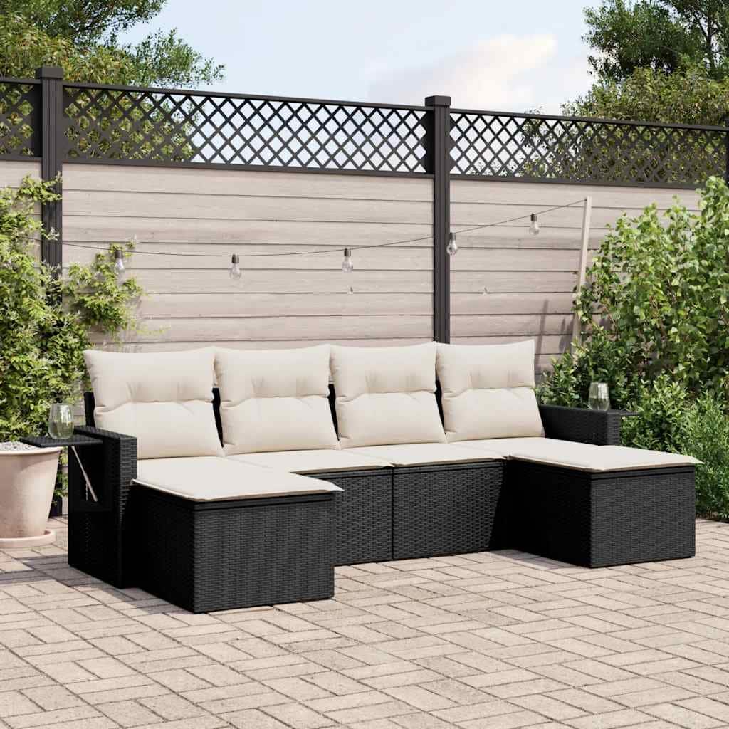 vidaXL Garden Sofa Set Black - 21.7 x 21.7 x 14.6