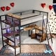 preview thumbnail 2 of 30, Metal LED Loft Bed with Built-in Work Station,Multiple Storage,Twin Size