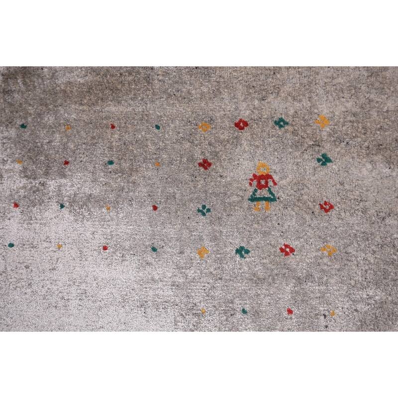 Tribal Gabbeh Indian Area Rug Silk Carpet - 9'0" X 11'7"