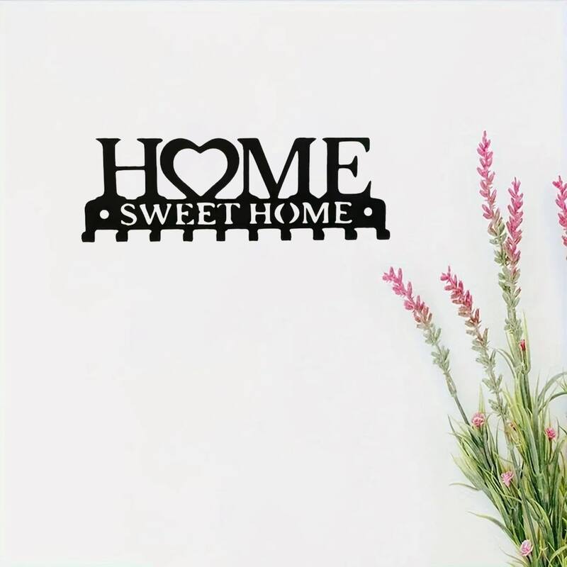 Wall Key Holder Retro Metal Handmade Iron Hooks Entrance Storage - 10.11" x 3.54"