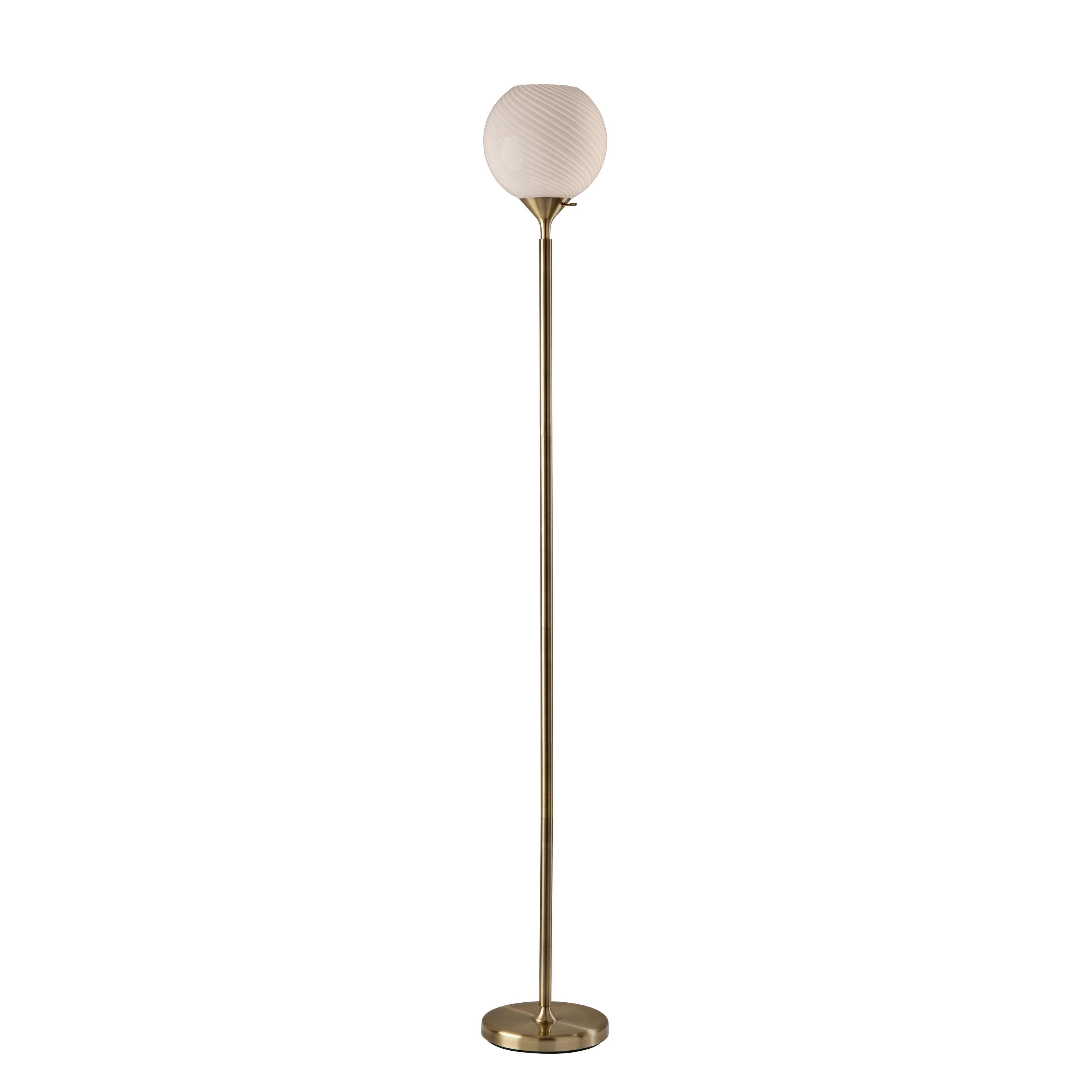 Swirl Torchiere - Antique Brass