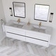 preview thumbnail 133 of 191, Wood Wall-Mounted Bathroom Vanity with Sink and Soft Close Drawers