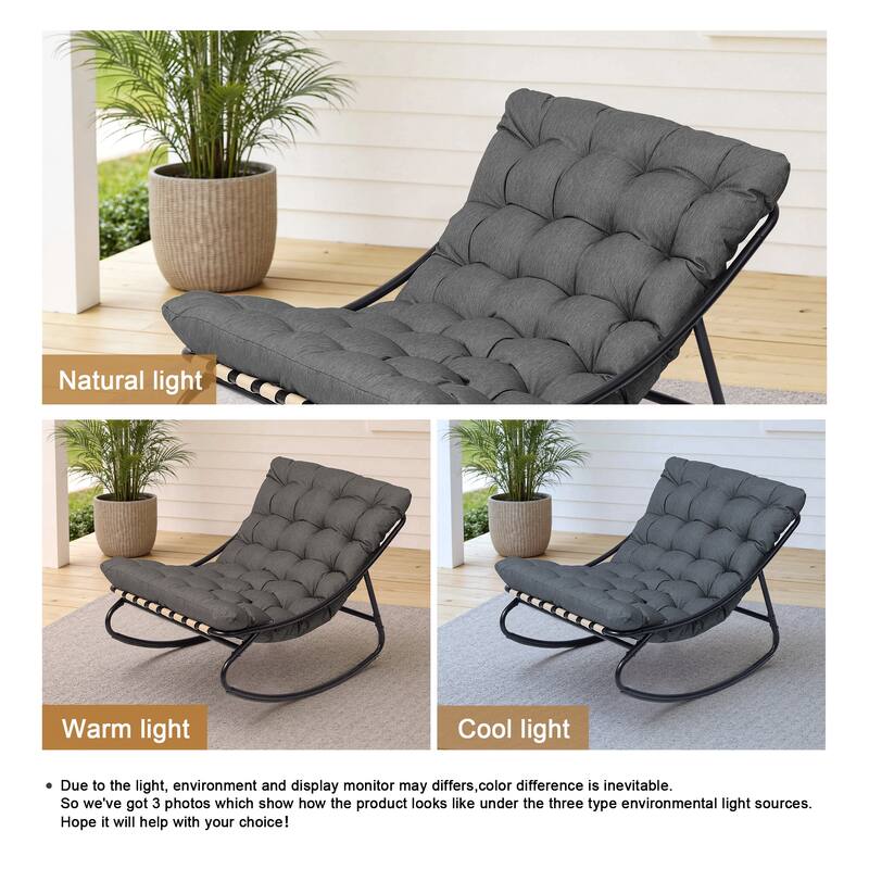 Modern Indoor Outdoor Rocking Chair with Cushion