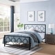 preview thumbnail 13 of 12, Francoise Low-profile Queen-size Platform Bed by Christopher Knight Home Flat Black