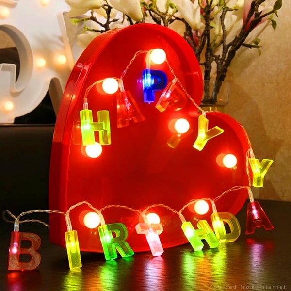 Happy birthday letter lights on sale