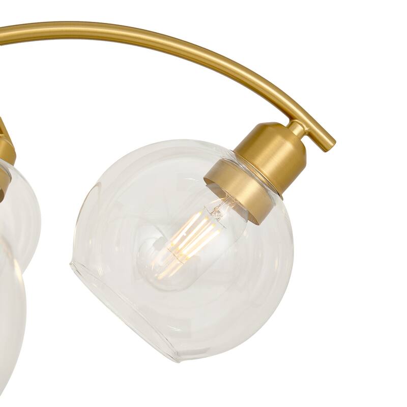 LamQee Sputnik Metal Chandelier with Clear Glass Globe Shades