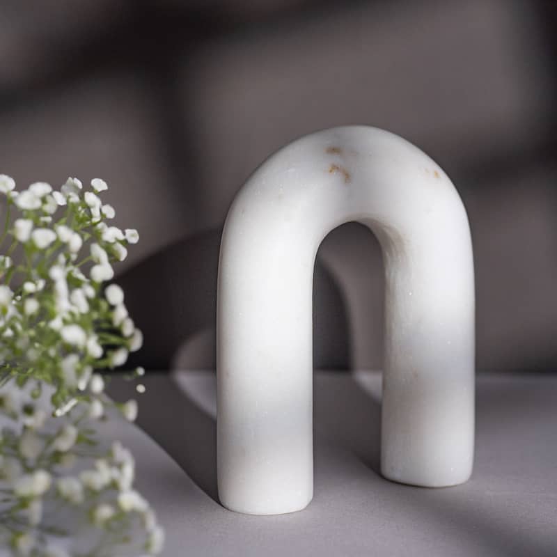 Sm. White Marble Arch Figurine