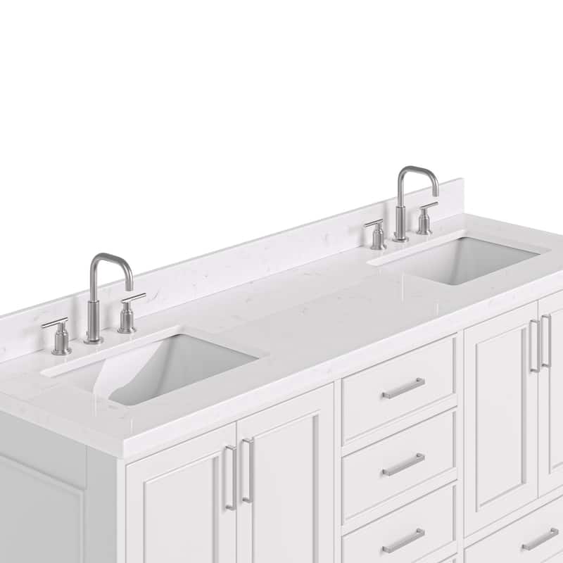 Ariel M072DCQRVO Stafford 72" Free Standing Double Basin Vanity Set