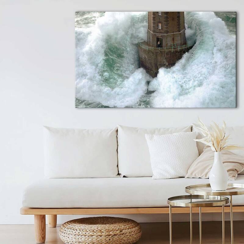 "Phares dans la Tempête - La Jument " by Jean Guichard Print on Canvas