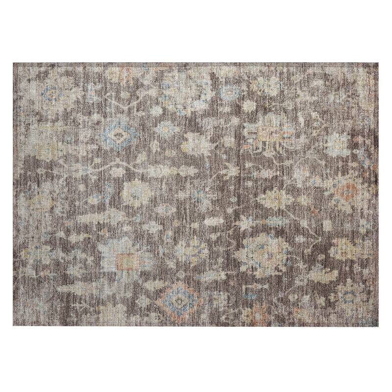 Machine Washable Indoor/ Outdoor Casual Traditional Chantille Rug