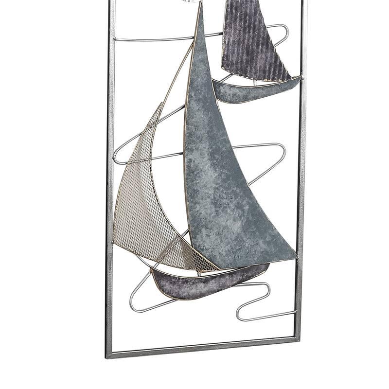 Adeco 3D Metal Ship Wall Decoration Sailboat Wall Sculpture