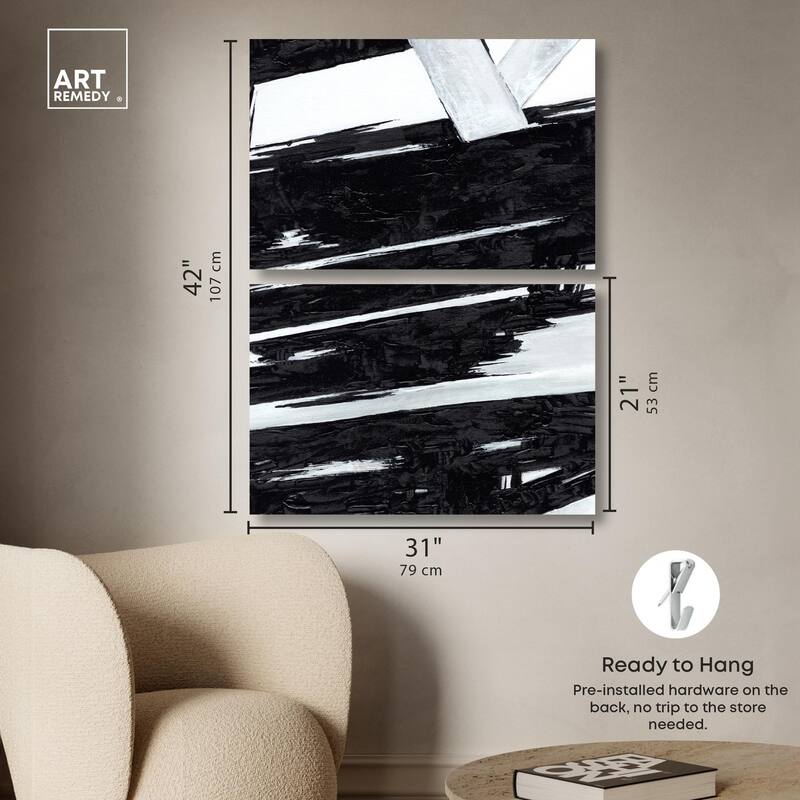 Geometric Story Canvas Set of 2 by Art Remedy, Gallery Wrapped
