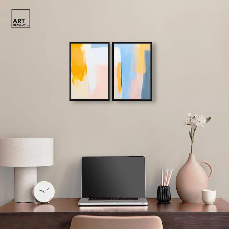 Lightwave Tides Canvas Set of 2 by Art Remedy