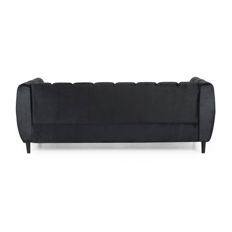 Modern Velvet 3-Seater Sofa with Roud Arms