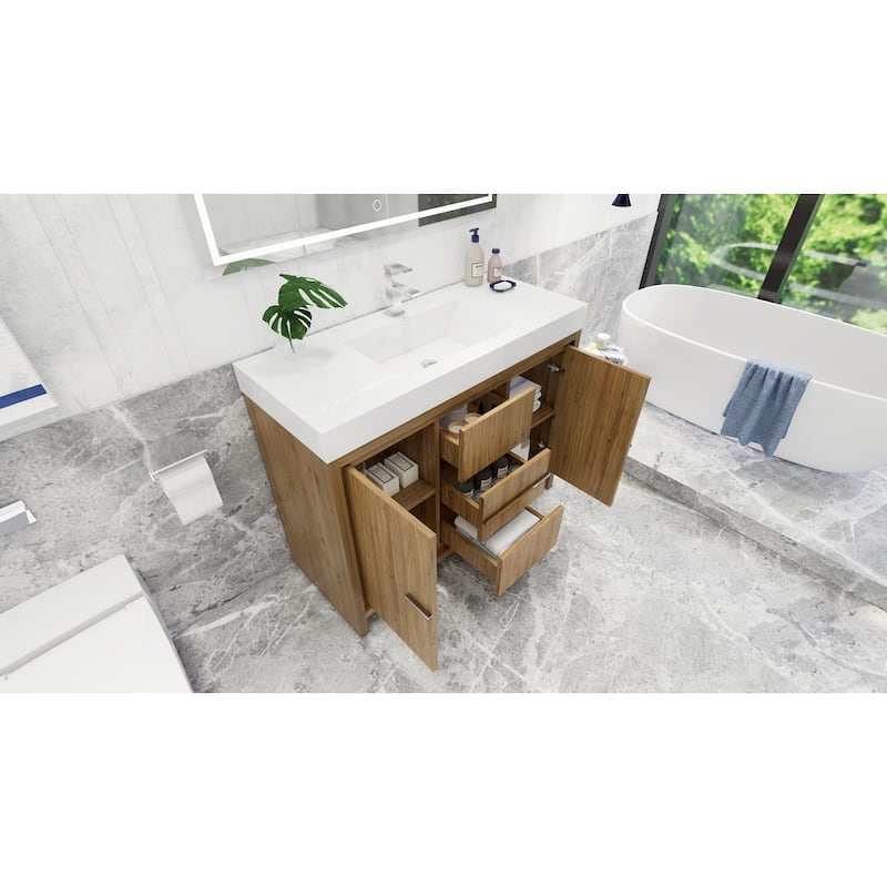 Dove 48'' Freestanding Vanity with Reinforced Acrylic Sink