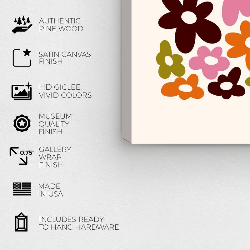 Wynwood Studio Canvas Floral and Botanical Fill it with Flowers Pink and Modern & Contemporary Wall Art Canvas Print