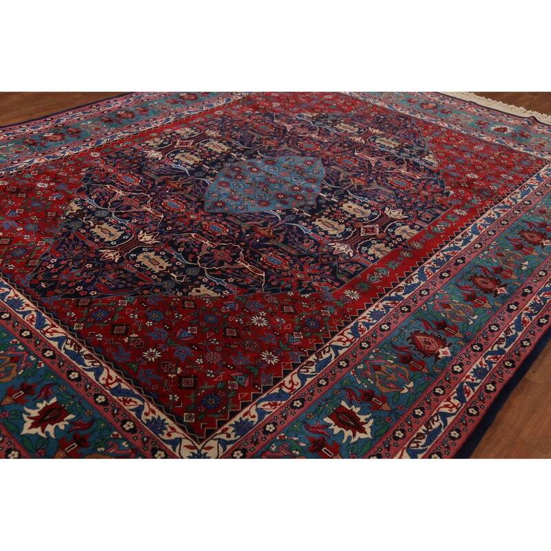 Vegetable Dye Tabriz Chinese Area Rug Handmade Wool Carpet - 9'3"x 12'1"