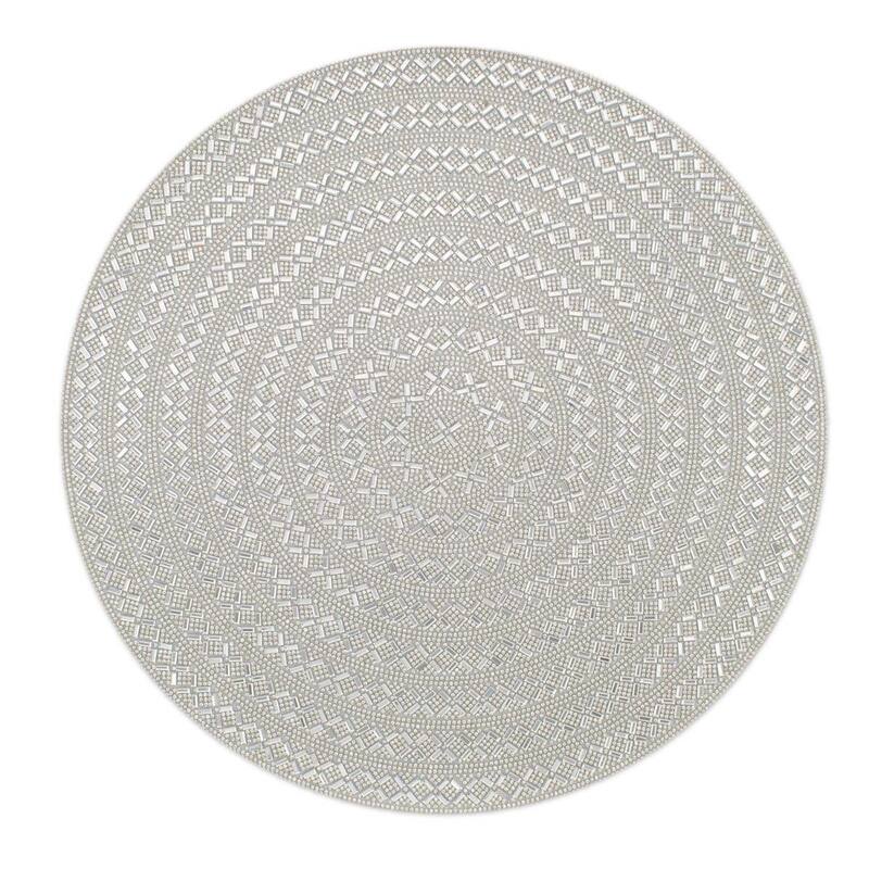 Sparkles Home Madison Avenue Round Rhinestone Placemat - Silver