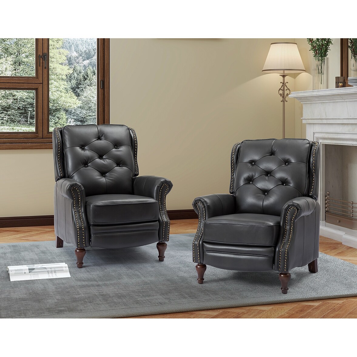 Leather recliner with legs online