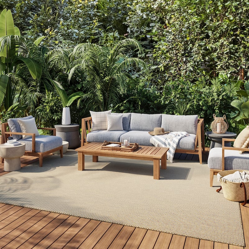 Nourison Courtyard Indoor/Outdoor Modern Geometric Area Rug