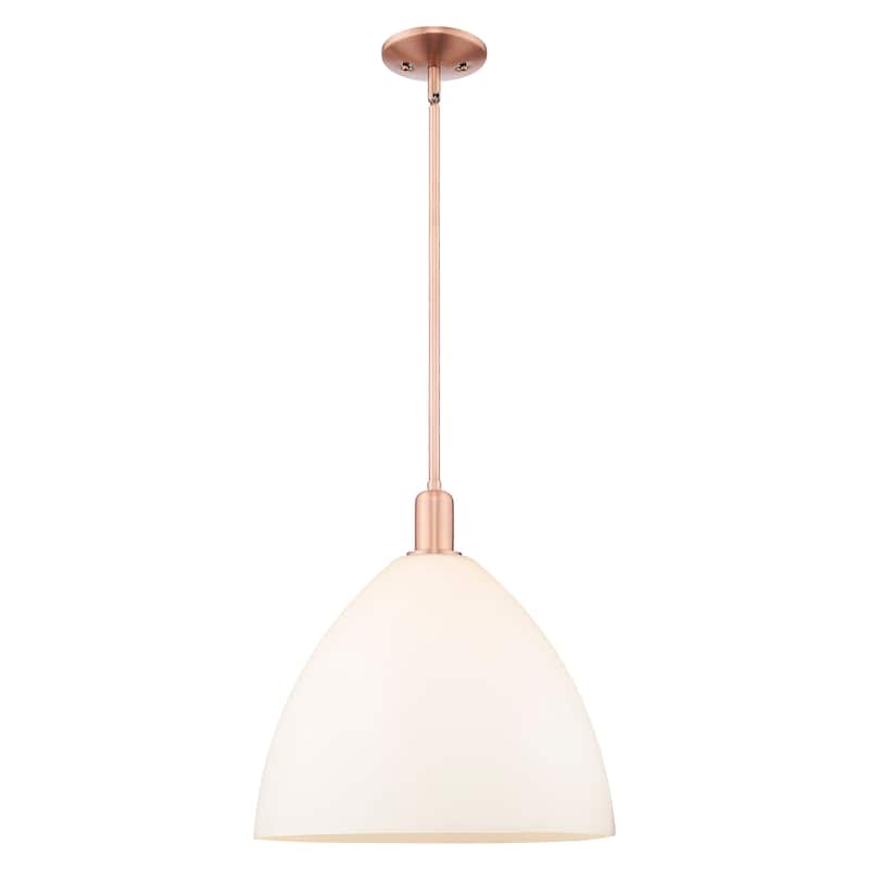 Innovations Lighting Endless Possibilities Arcadia - Bristol - 1 Light 16" Stem Hung Mini Pendant - Antique Copper/Matte White