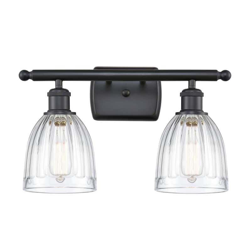 Innovations Lighting Brookfield 2 Light 16" Wide Bathroom Vanity Light - Matte Black / Clear