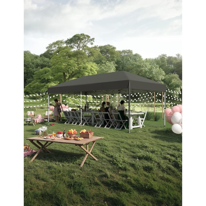 10' x 10'， 10'x 20' Pop Up Canopy - Black_10'*20' - Black_10'*20'