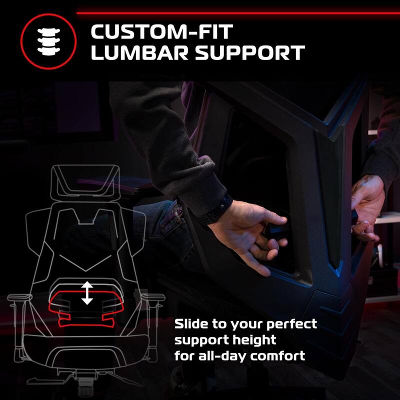 RESPAWN FLEXX Mesh Gaming Chair With Lumbar Support, Adjustable Headrest