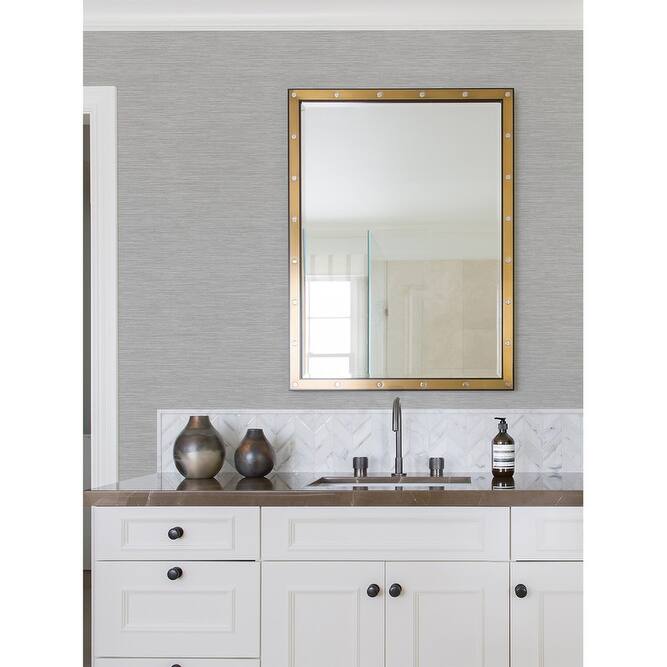 Advantage Cantor Grey Faux Grasscloth Wallpaper