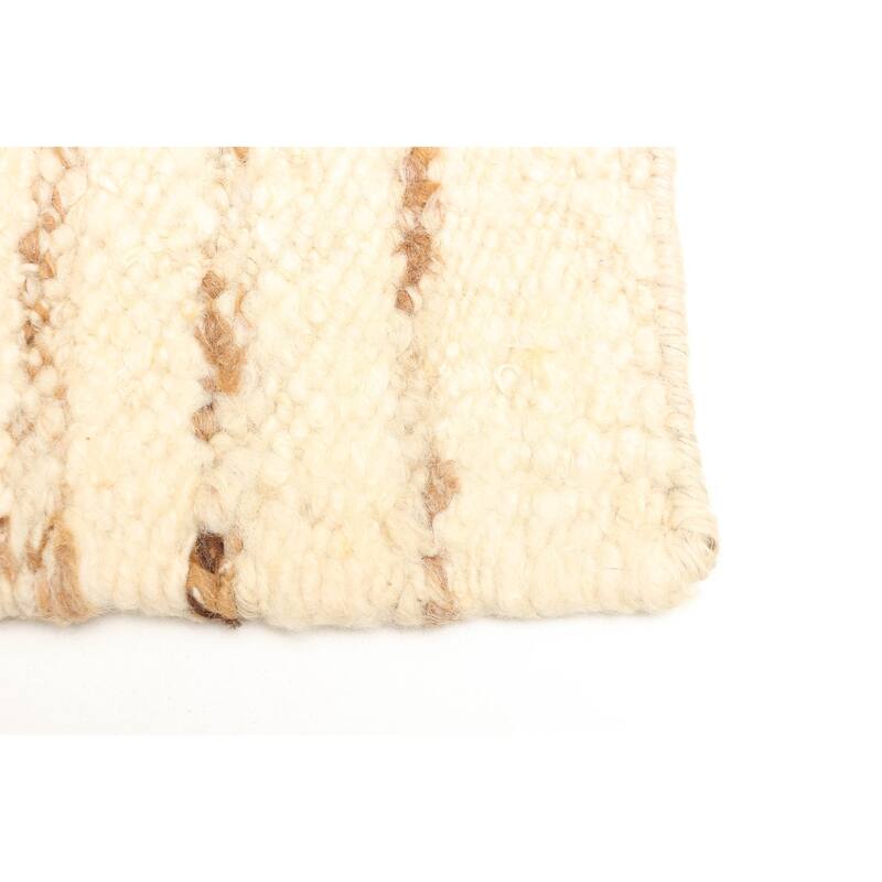 ECARPETGALLERY Braid weave Sienna Cream Wool Rug - 5'5 x 7'7