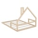 preview thumbnail 17 of 36, Montessori Floor Bed with House-shaped Chimney Handrails Headboard