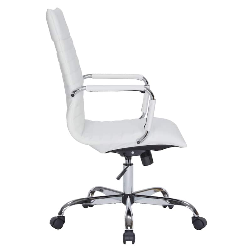 Harris High-Back Leather Executive Office Chair with Metal Frame, Adjustable Height, Tilt Lock, and Swivel for Home/Workspace