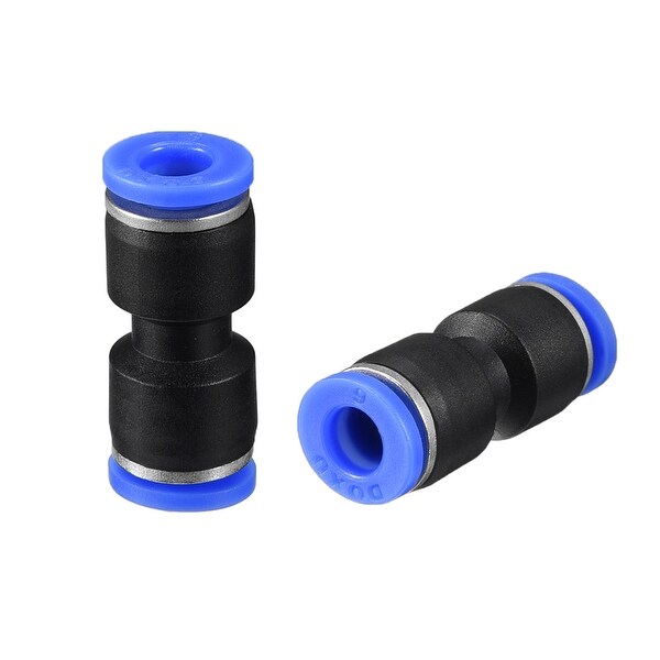 5pcs Push to Connect Fittings 6mm or 15/64" Straight OD Push Tube Fittings Blue - 5pcs 15/64"