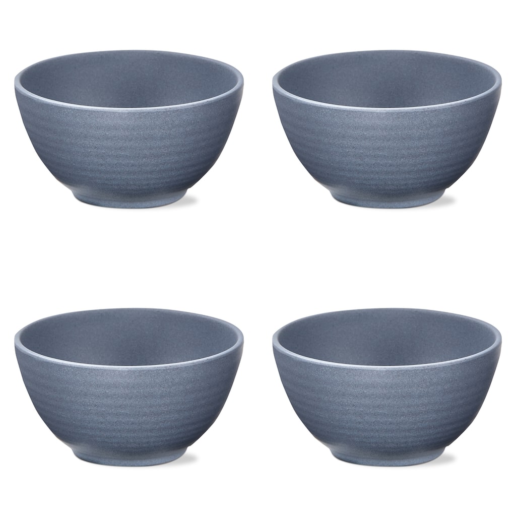 22 oz. 6 in. Light Blue Brooklyn Melamine Plastic Dinnerware Bowl Dishwasher Safe Indoor Outdoor Round Blue Set 4